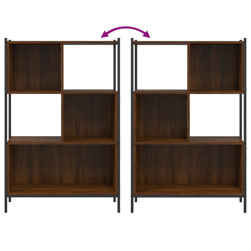 vidaXL Βιβλιοθήκη Καφέ Δρυς72x28x109 εκ. από Επεξεργασμένο Ξύλο