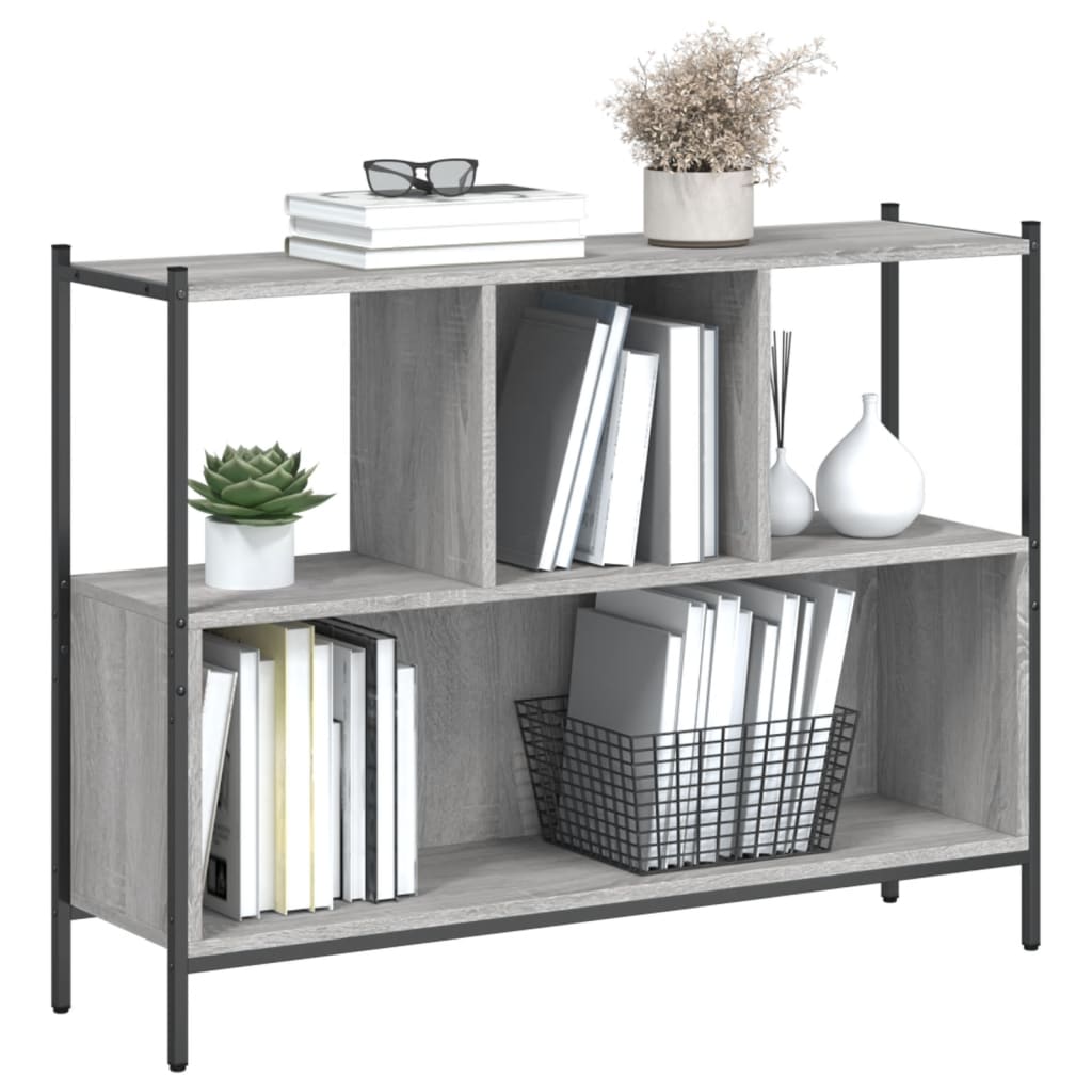 vidaXL Βιβλιοθήκη Γκρι Sonoma 102x28x77,5 εκ. από Επεξεργασμένο Ξύλο