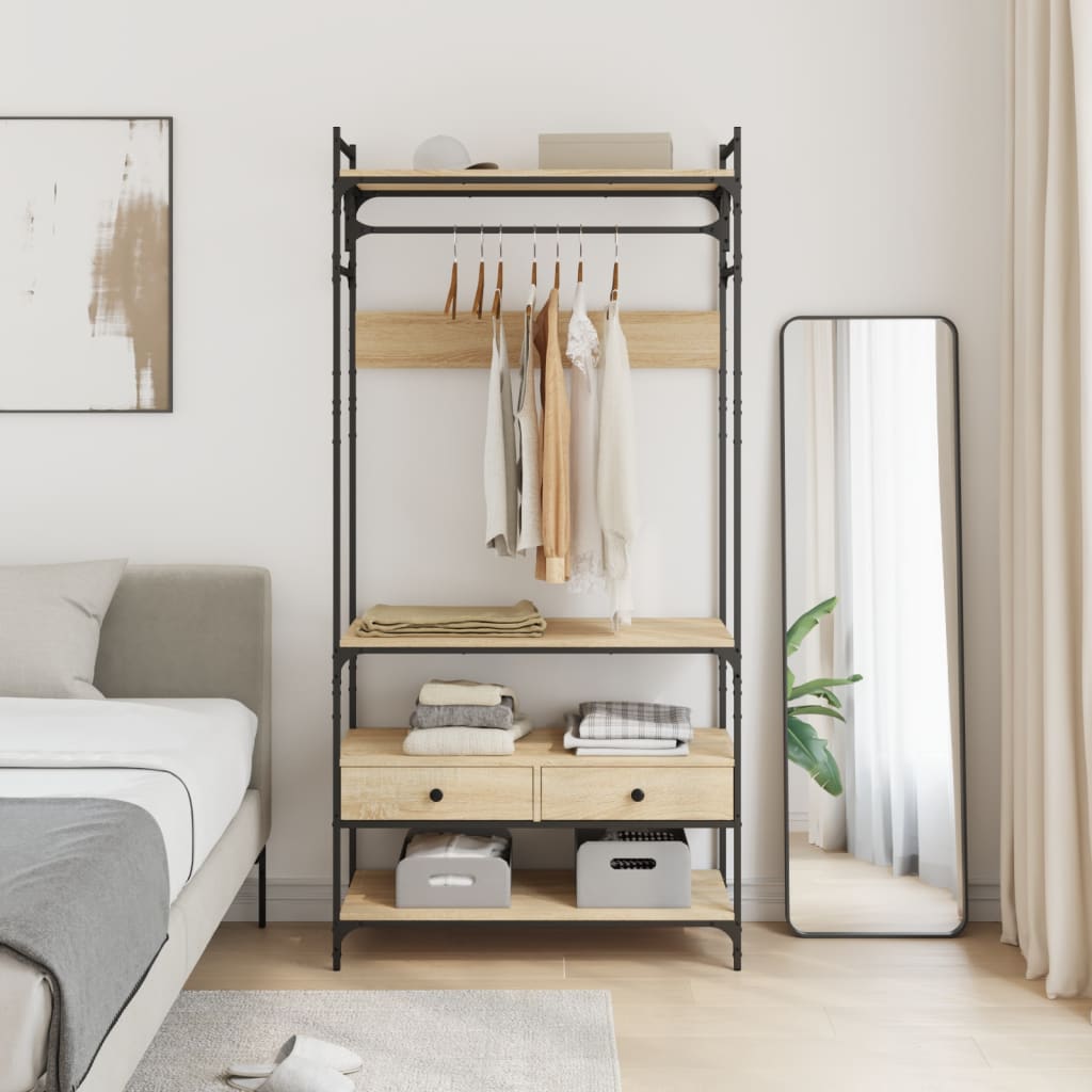 vidaXL Ντουλάπα με Συρτάρια Sonoma Δρυς 89x39x184,5 εκ. Επεξ. Ξύλο