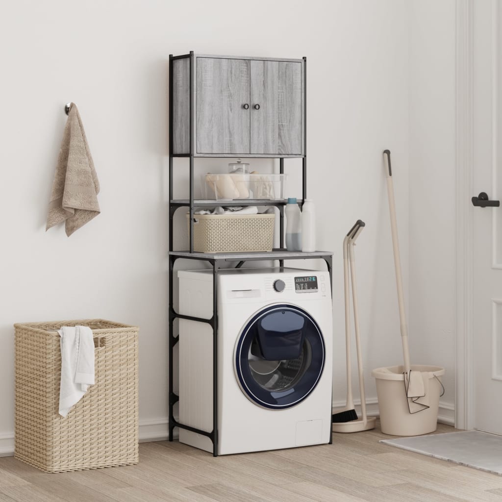 vidaXL Ντουλάπι Πλυντηρίου Γκρι Sonoma 68x48,5x194 εκ.