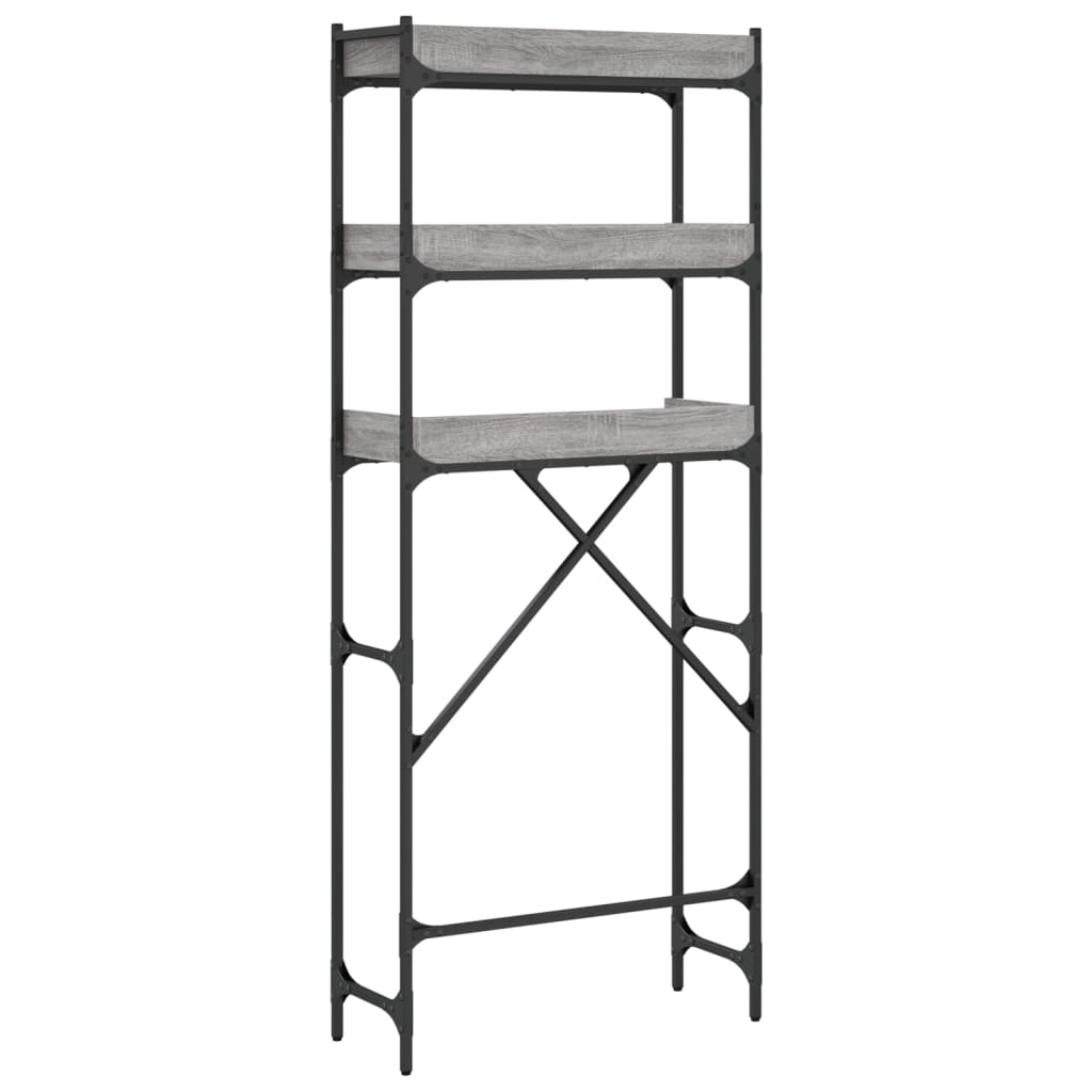 vidaXL Ραφιέρα Πλυντηρίου Γκρι Sonoma 67x25x163 εκ. από Επεξεργ. Ξύλο