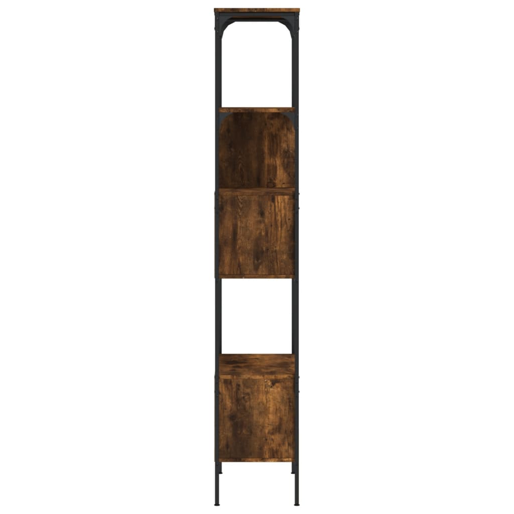 vidaXL Βιβλιοθήκη 5 Επιπέδων Καπνιστή Δρυς 76x33x188,5 εκ. Επεξ. Ξύλο