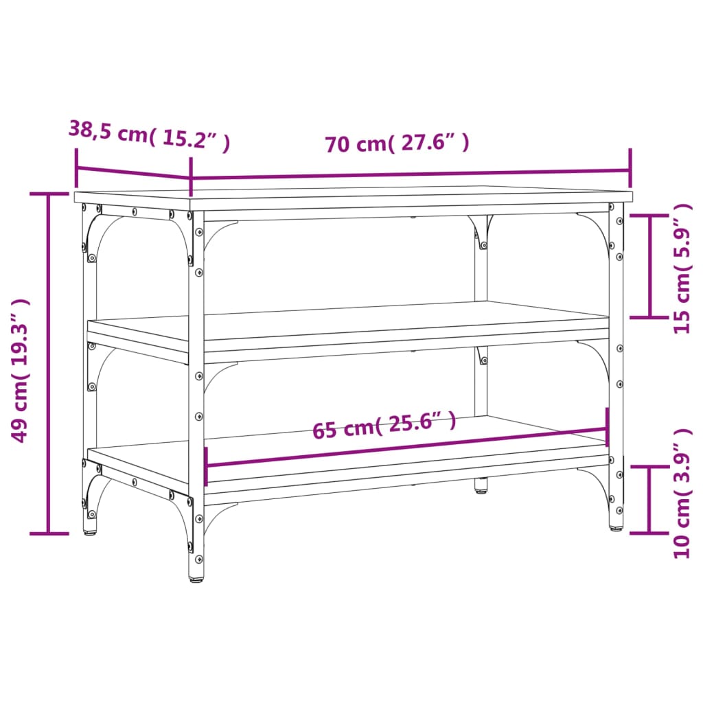 vidaXL Παπουτσοθήκη Καφέ Δρυς 70x38,5x49 εκ. από Επεξεργασμένο Ξύλο