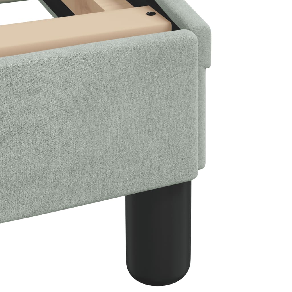 vidaXL Πλαίσιο κρεβατιού με LED χωρίς στρώμα Ανοιχτό Γκρι 100x200 εκ. Βελούδινο