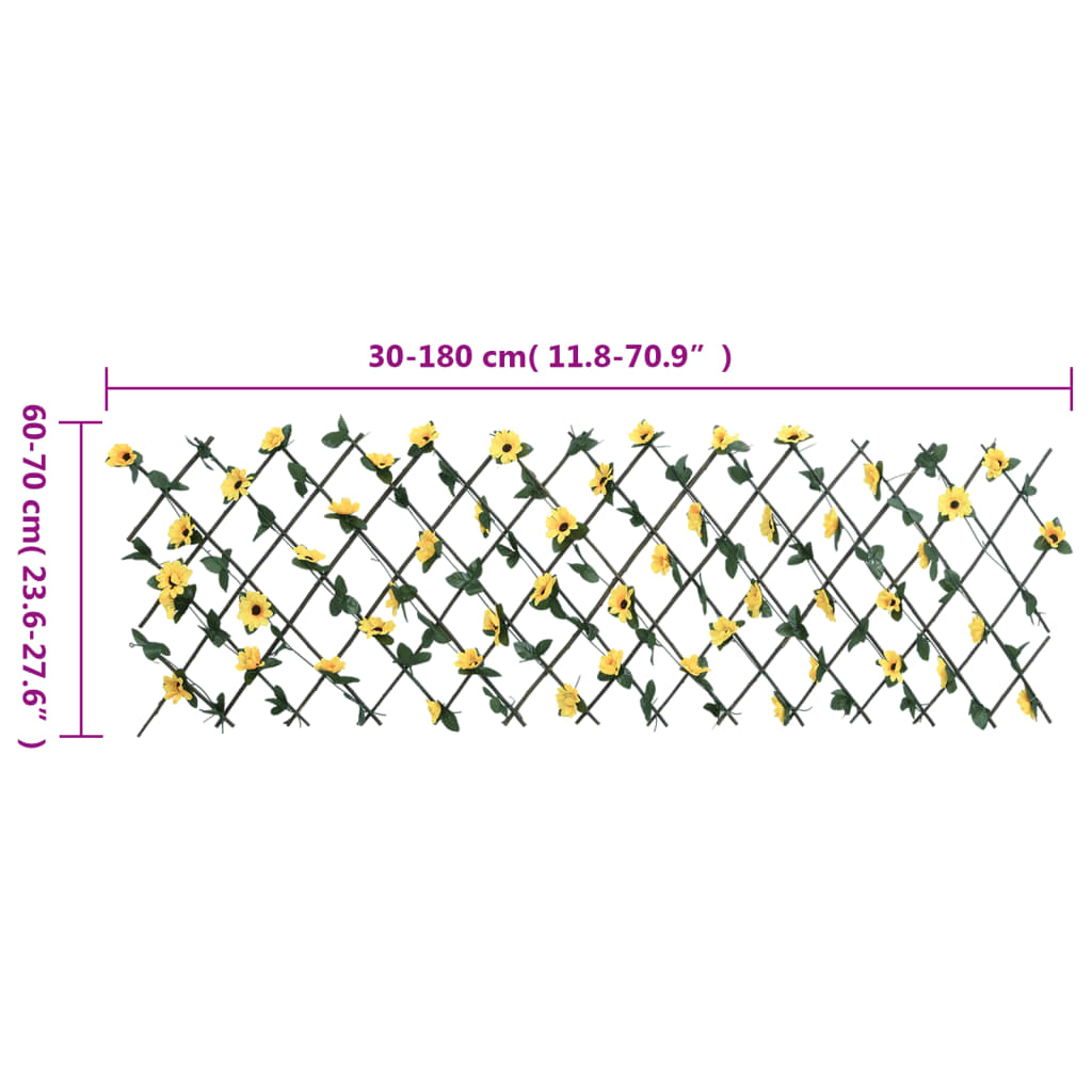 vidaXL Καφασωτό Επεκτεινόμενο Κίτρινο 180x60εκ. Τεχνητός Κισσός