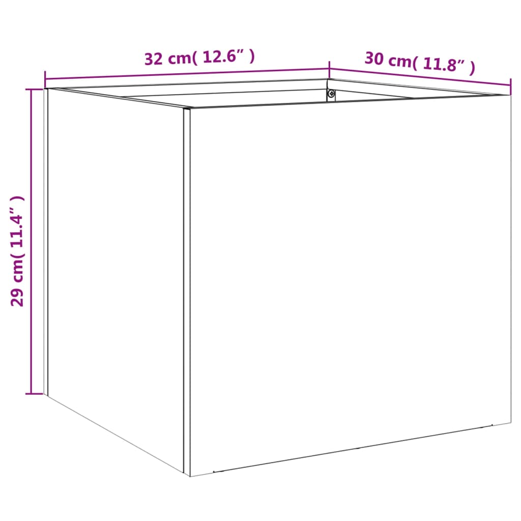 vidaXL Ζαρντινιέρα Μαύρη 32x30x29 εκ. από Χάλυβα