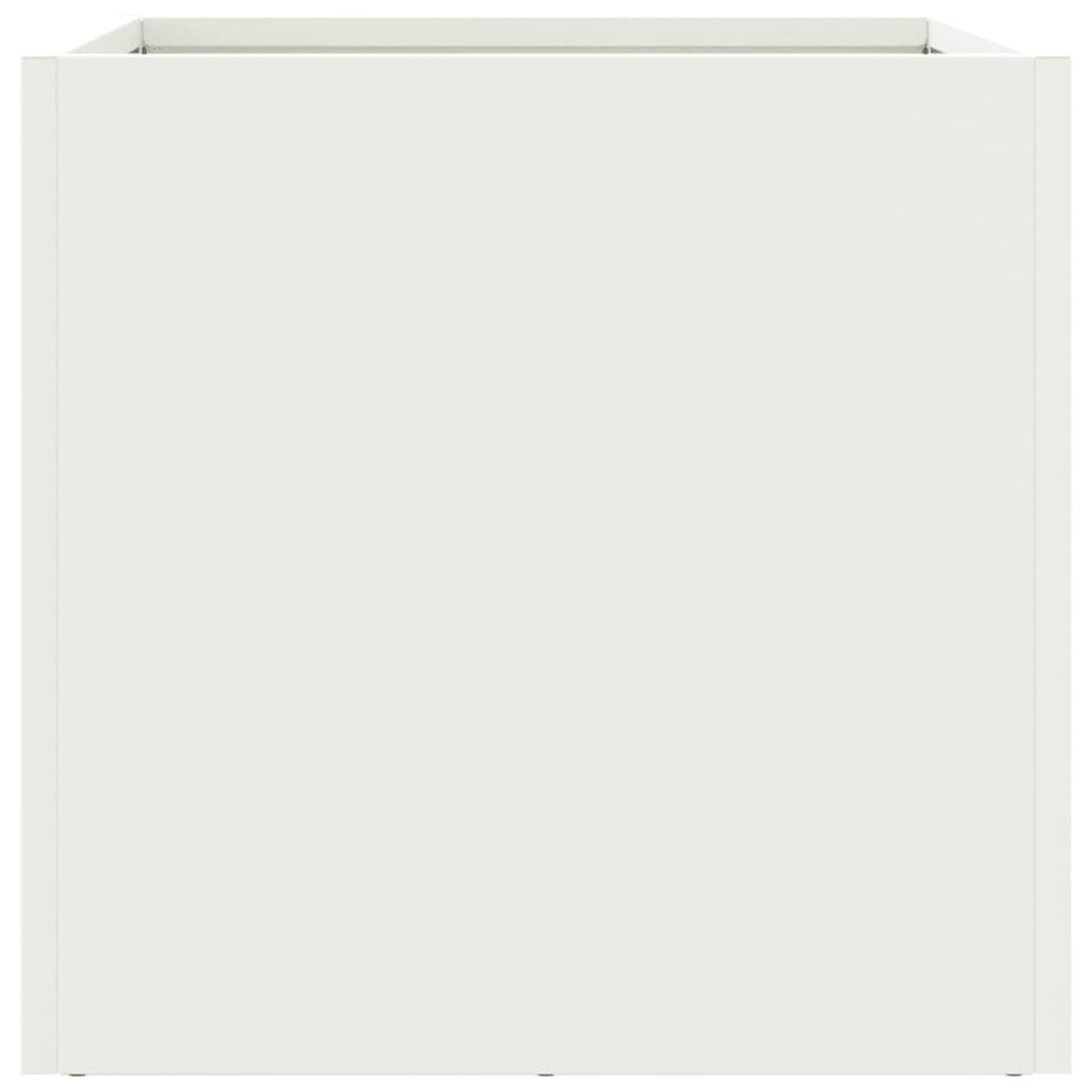 vidaXL Ζαρντινιέρες 2 τεμ. Λευκές 32x30x29εκ. από Χάλυβα