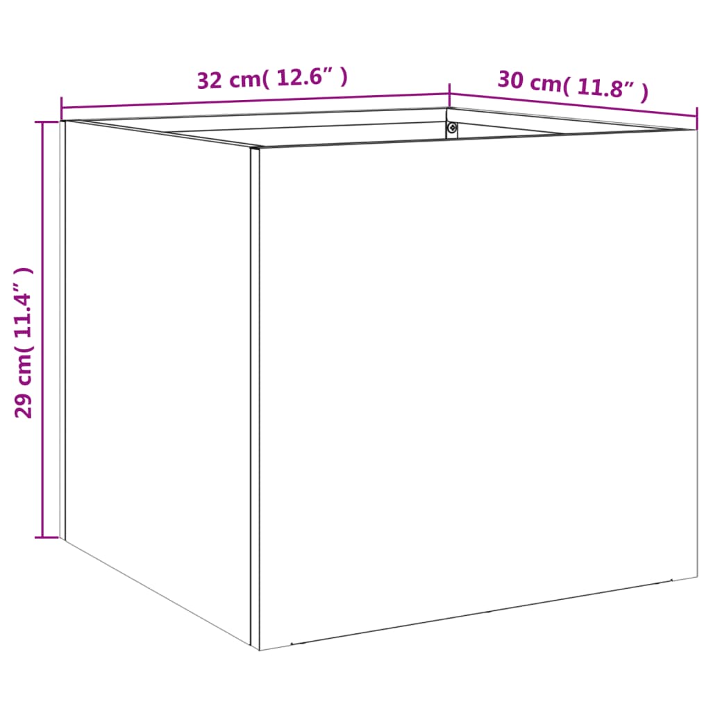vidaXL Ζαρντινιέρες 2 τεμ. Λευκές 32x30x29εκ. από Χάλυβα