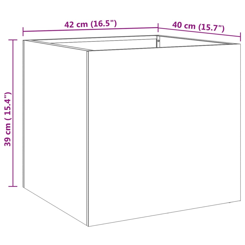 vidaXL Ζαρντινιέρα Ασημί 42 x 40 x 39 εκ. από Ανοξείδωτο Ατσάλι