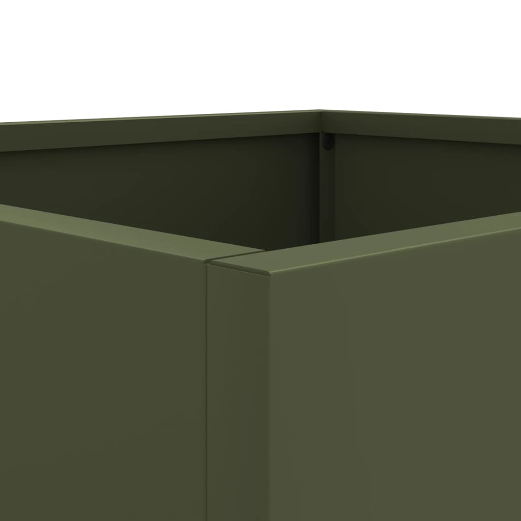 vidaXL Ζαρντινιέρες 2 τεμ. Λαδί 49x47x46 εκ. από Ατσάλι