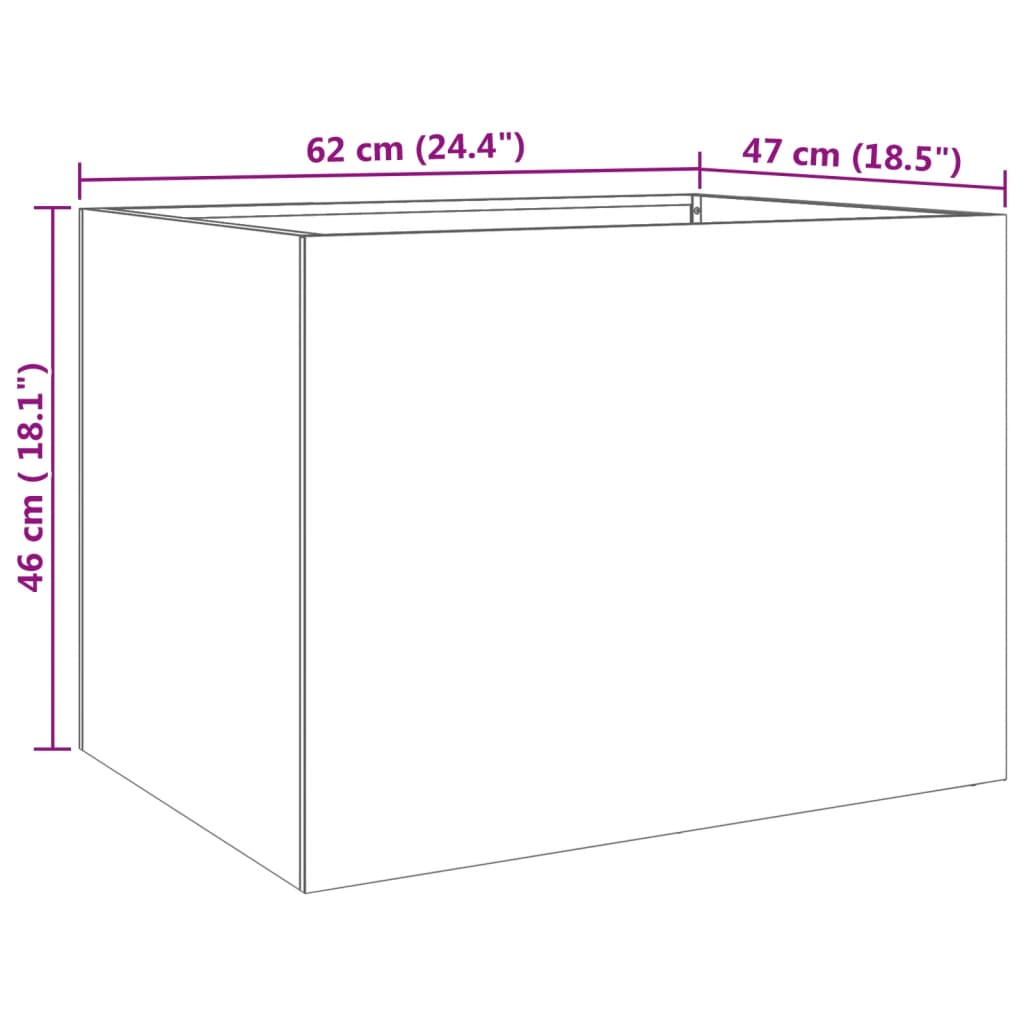 vidaXL Ζαρντινιέρα Ασημί 62x47x46 εκ. από Ανοξείδωτο Ατσάλι