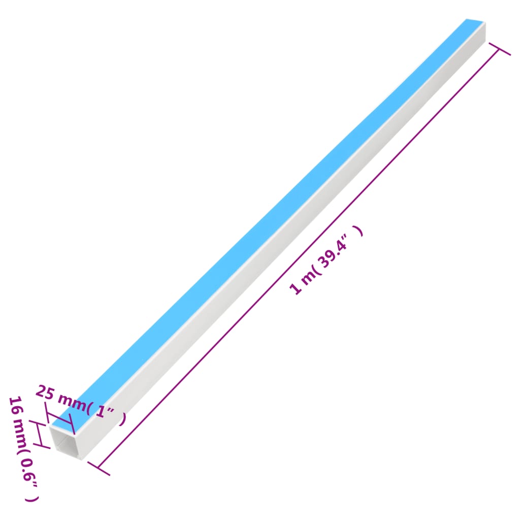 vidaXL Κανάλι Καλωδίων Αυτοκόλλητο 25 x 16 χιλ. 30 μ. από PVC
