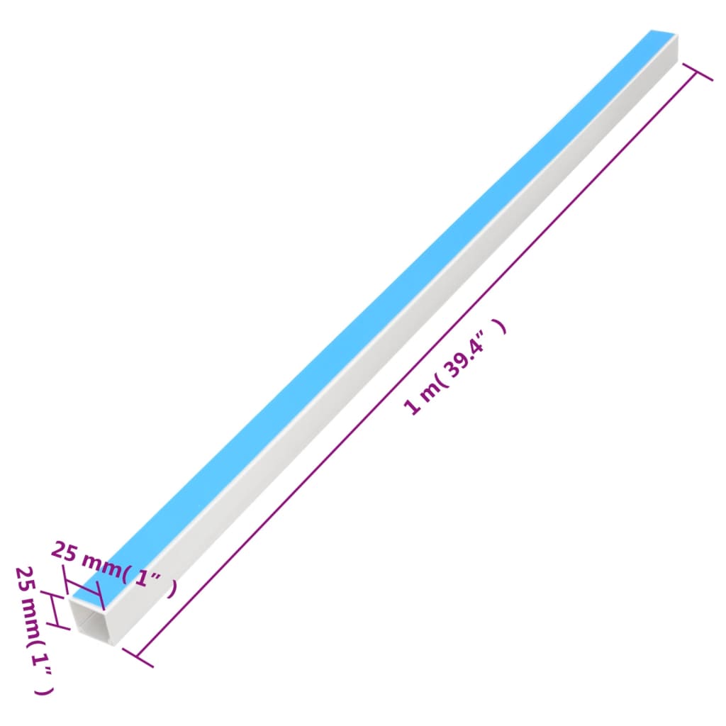 vidaXL Κανάλι Καλωδίων Αυτοκόλλητο 25 x 25 χιλ. 30 μ. από PVC
