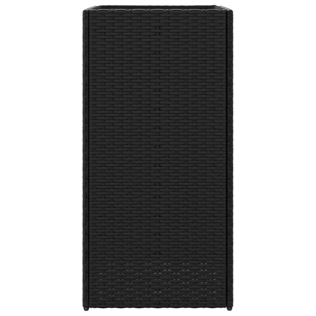 vidaXL Ζαρντινιέρες Κήπου 2 τεμ. Μαύρη 40x40x80εκ. από Συνθετικό Ρατάν