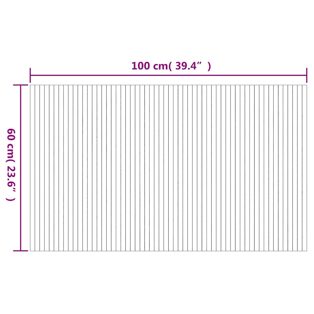 vidaXL Χαλί Ορθογώνιο Καφέ 60 x 100 εκ. Μπαμπού