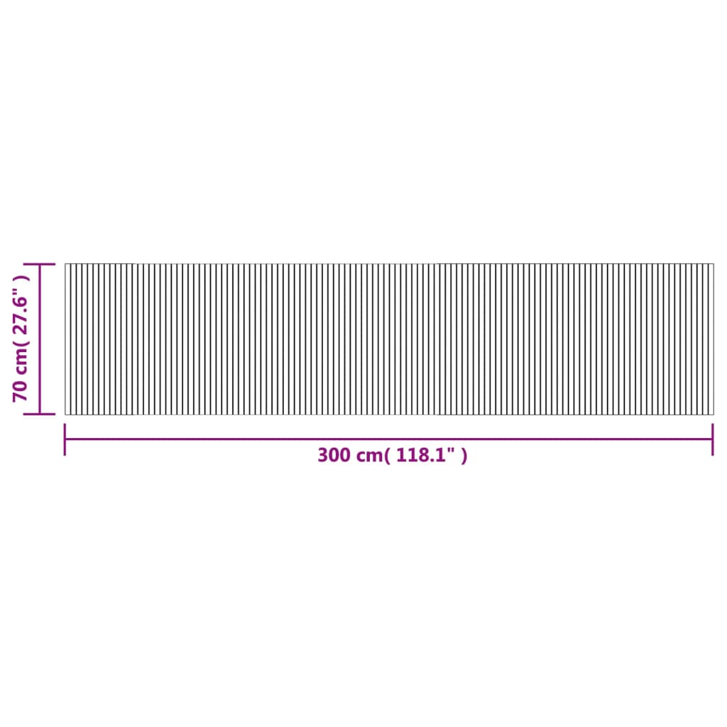 vidaXL Χαλί Ορθογώνιο Μαύρο 70 x 300 εκ. Μπαμπού