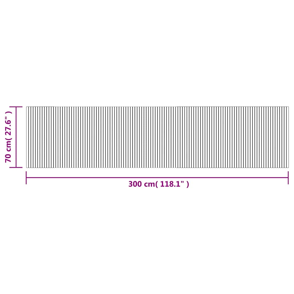 vidaXL Χαλί Ορθογώνιο Καφέ 70 x 300 εκ. Μπαμπού