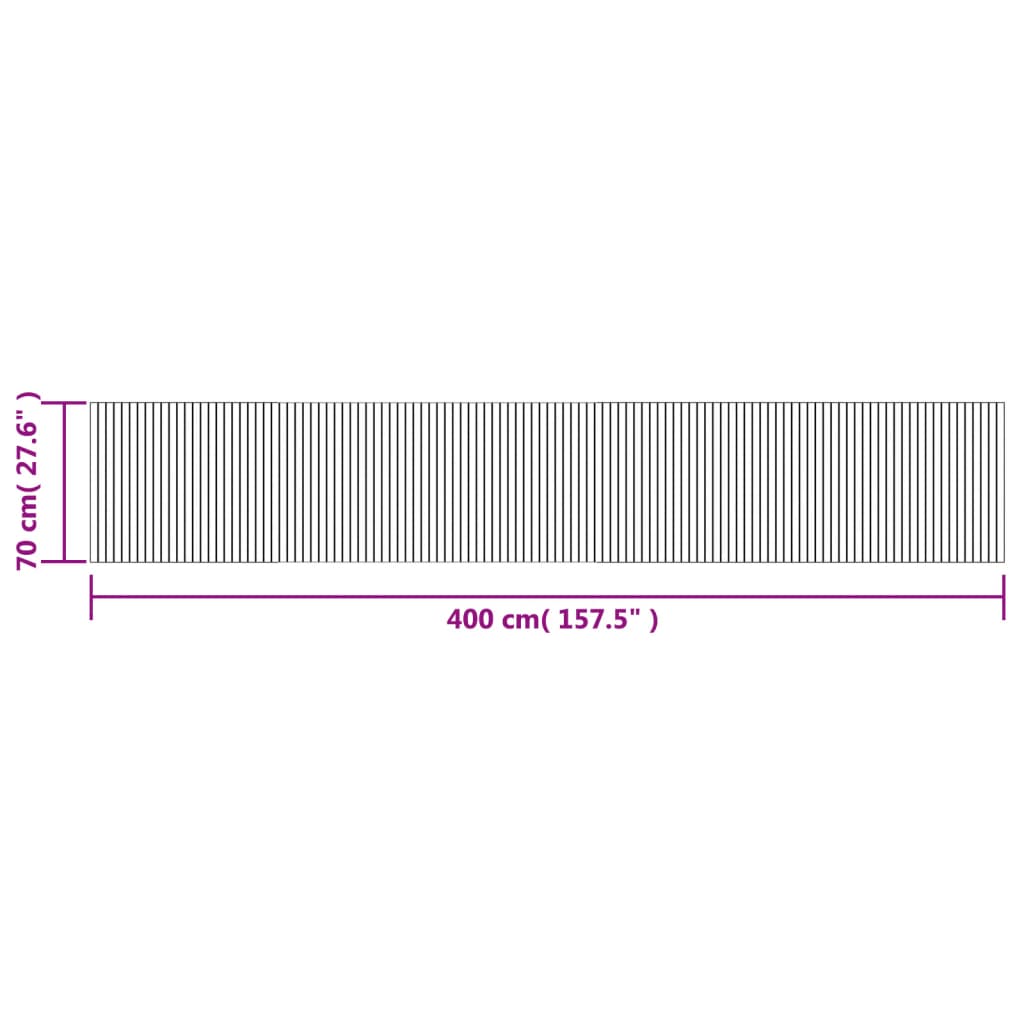 vidaXL Χαλί Ορθογώνιο Μαύρο 70 x 400 εκ. Μπαμπού