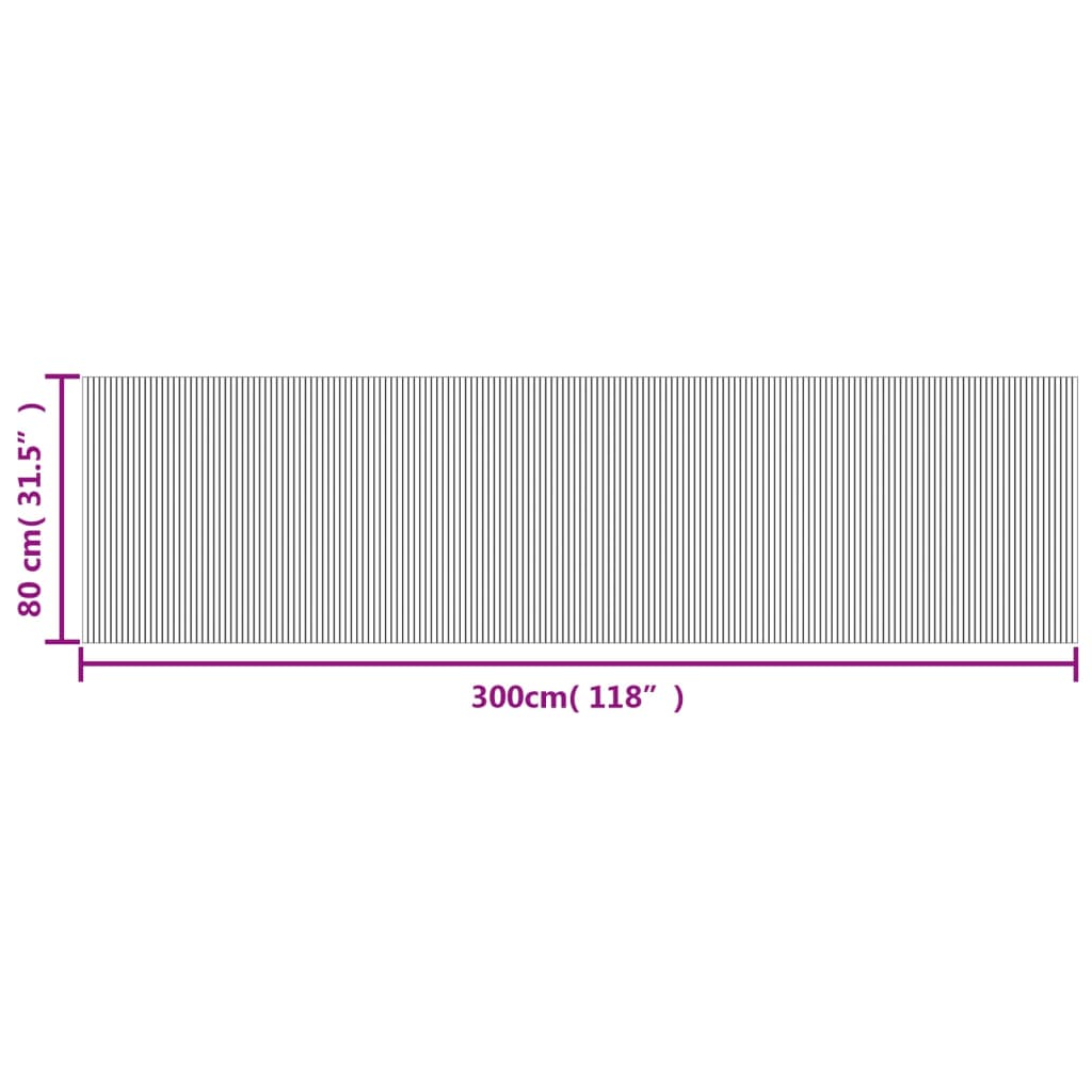 vidaXL Χαλί Ορθογώνιο Καφέ 80 x 300 εκ. Μπαμπού