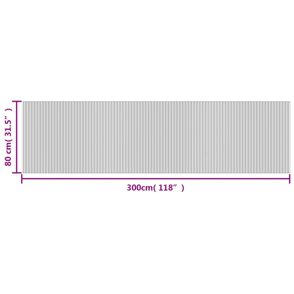 vidaXL Χαλί Ορθογώνιο Σκούρο Καφέ 80 x 300 εκ. Μπαμπού
