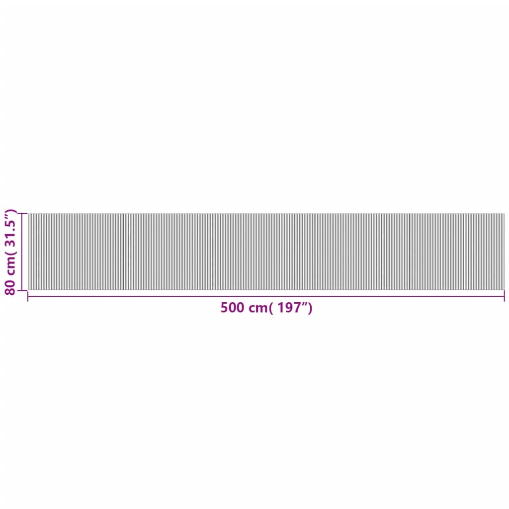 vidaXL Χαλί Ορθογώνιο Μαύρο 80 x 500 εκ. Μπαμπού