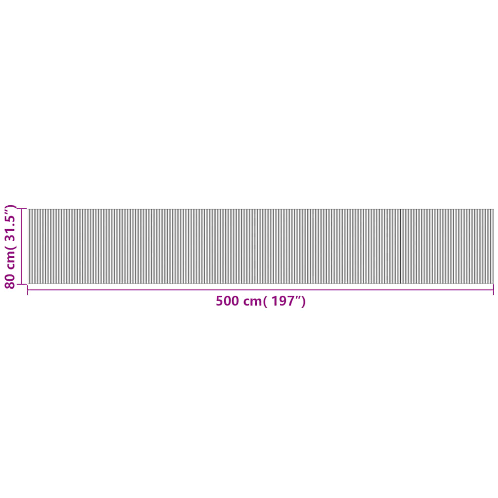 vidaXL Χαλί Ορθογώνιο Σκούρο Καφέ 80 x 500 εκ. Μπαμπού