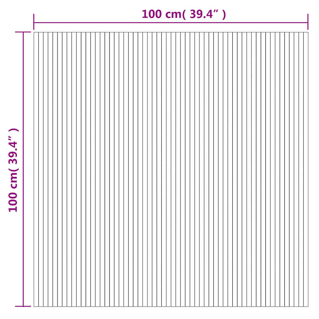 vidaXL Χαλί Ορθογώνιο Μαύρο 100x100 εκ. από Μπαμπού