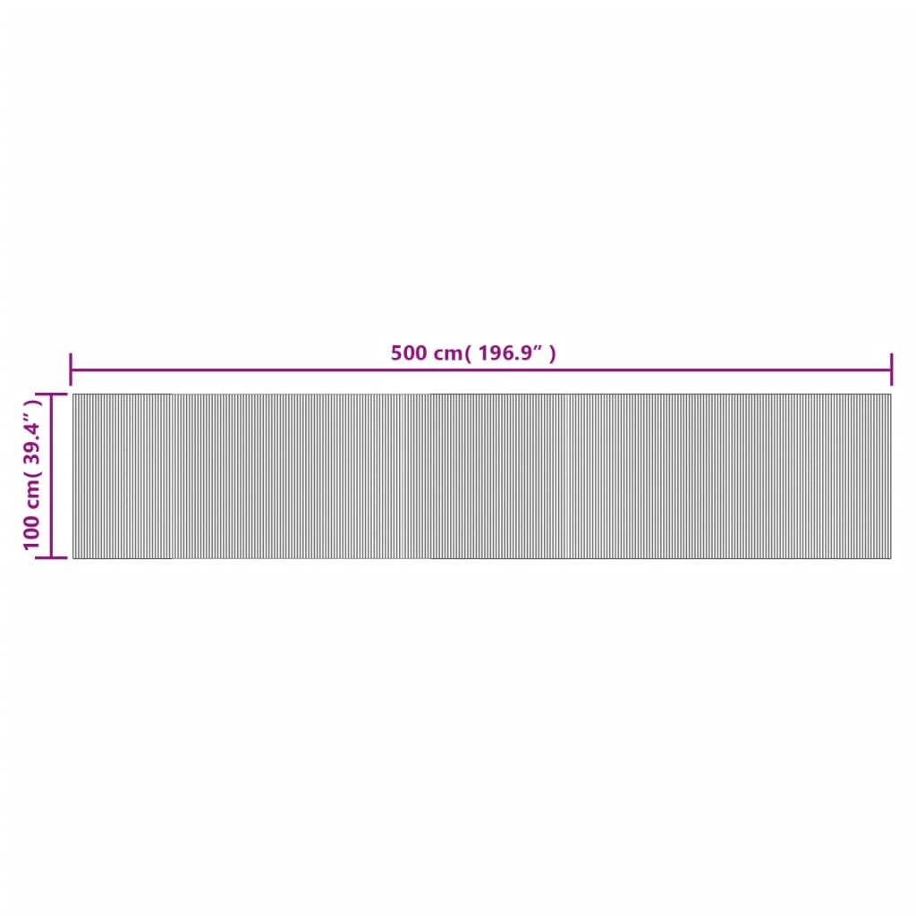 vidaXL Χαλί Ορθογώνιο Μαύρο 100 x 500 εκ. Μπαμπού