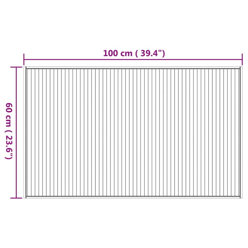 vidaXL Χαλί Ορθογώνιο Φυσικό 60 x 100 εκ. Μπαμπού