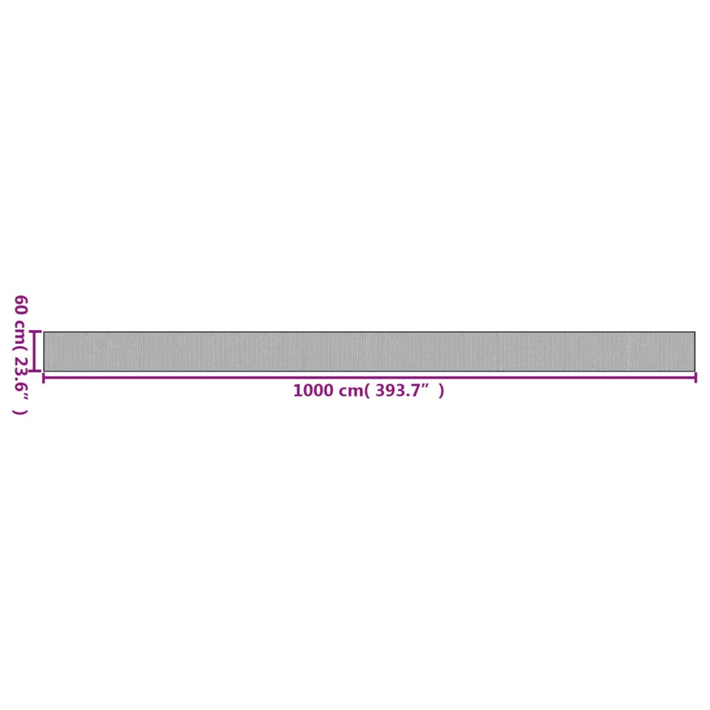 vidaXL Χαλί Ορθογώνιο Μαύρο 60 x 1000 εκ. Μπαμπού