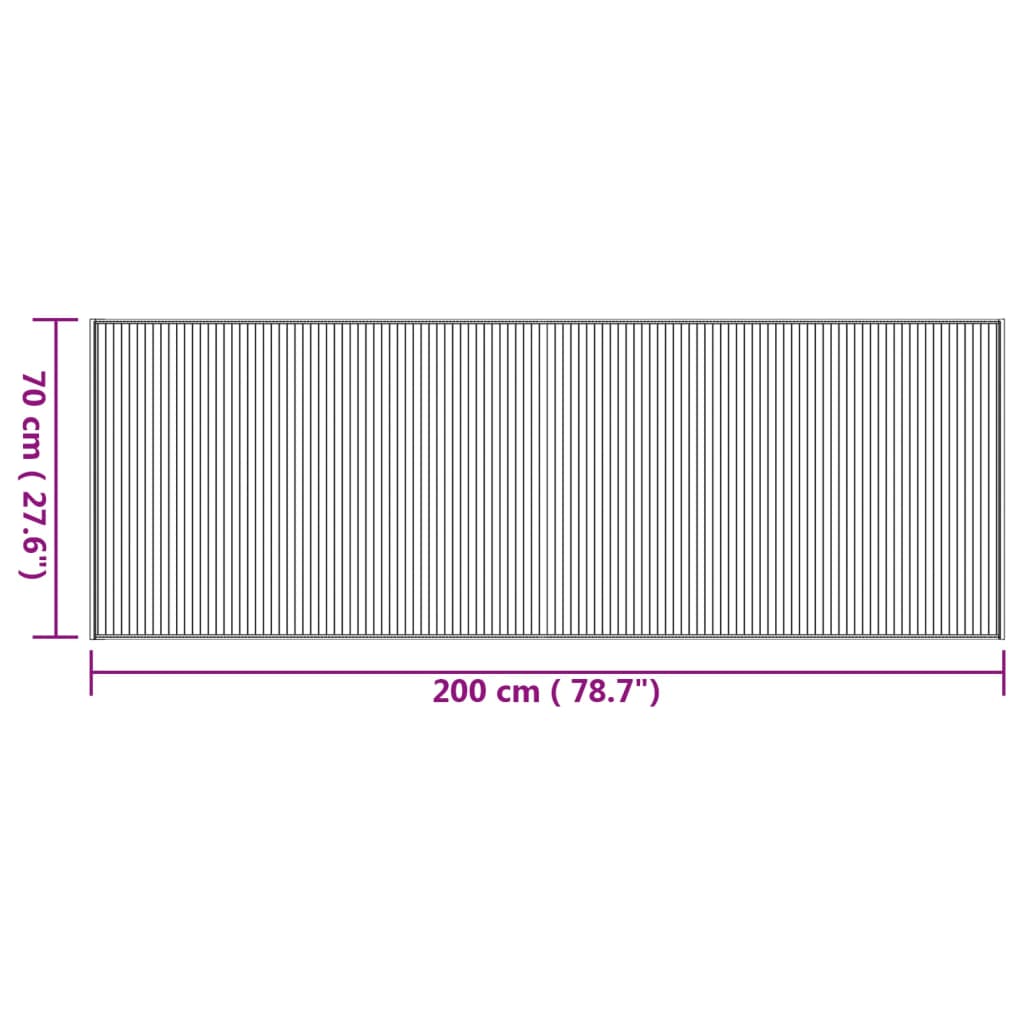vidaXL Χαλί Ορθογώνιο Φυσικό 70 x 200 εκ. Μπαμπού