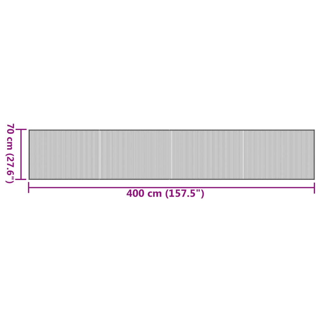 vidaXL Χαλί Ορθογώνιο Μαύρο 70 x 400 εκ. Μπαμπού