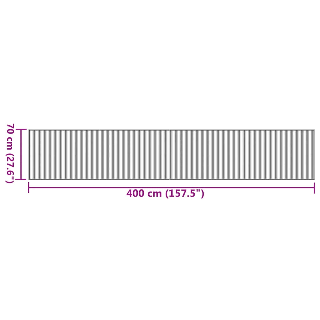 vidaXL Χαλί Ορθογώνιο Γκρι 70 x 400 εκ. Μπαμπού