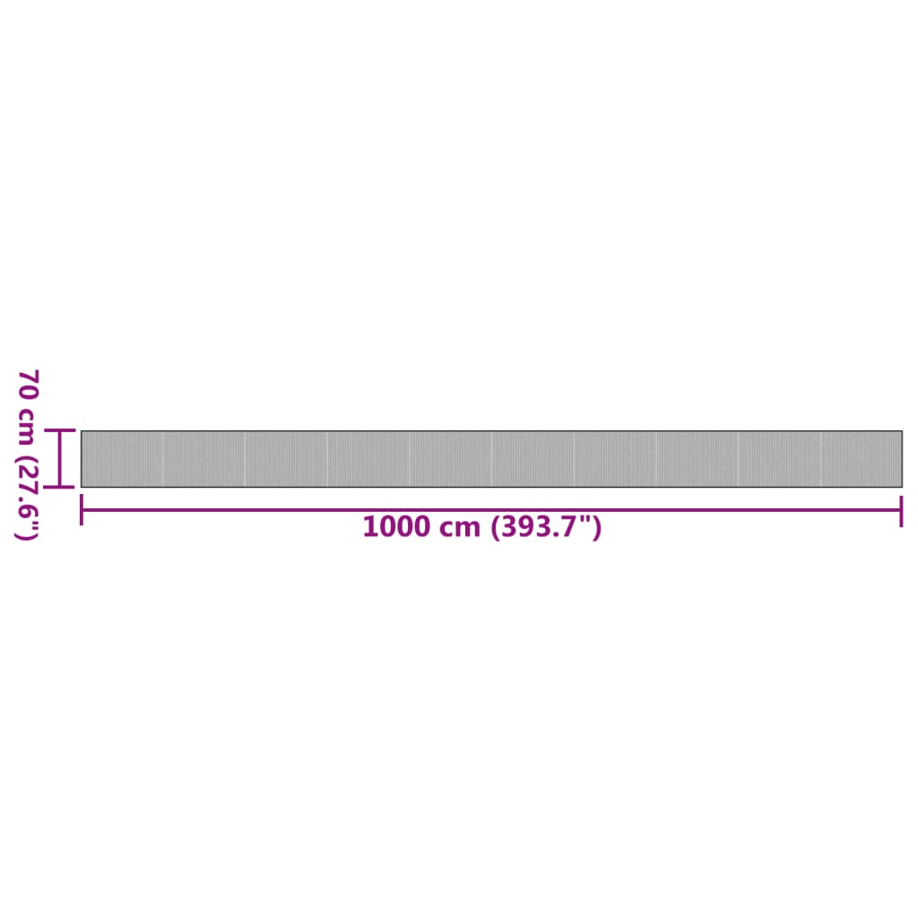 vidaXL Χαλί Ορθογώνιο Μαύρο 70 x 1000 εκ. Μπαμπού