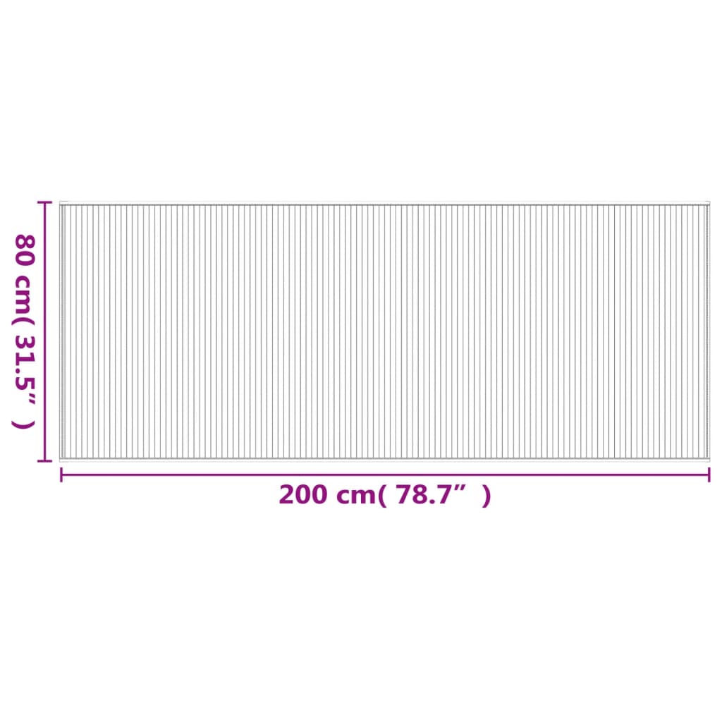 vidaXL Χαλί Ορθογώνιο Μαύρο 80 x 200 εκ. Μπαμπού