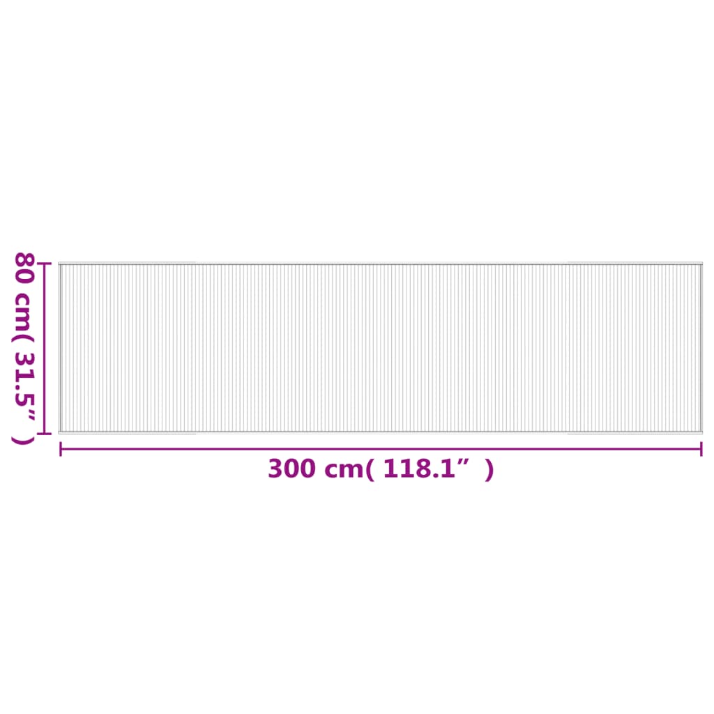 vidaXL Χαλί Ορθογώνιο Μαύρο 80 x 300 εκ. Μπαμπού