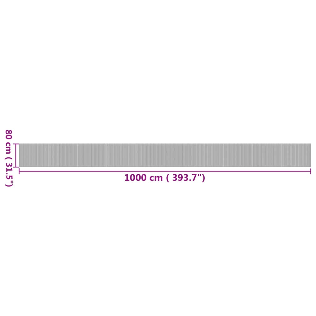 vidaXL Χαλί Ορθογώνιο Φυσικό 80 x 1000 εκ. Μπαμπού