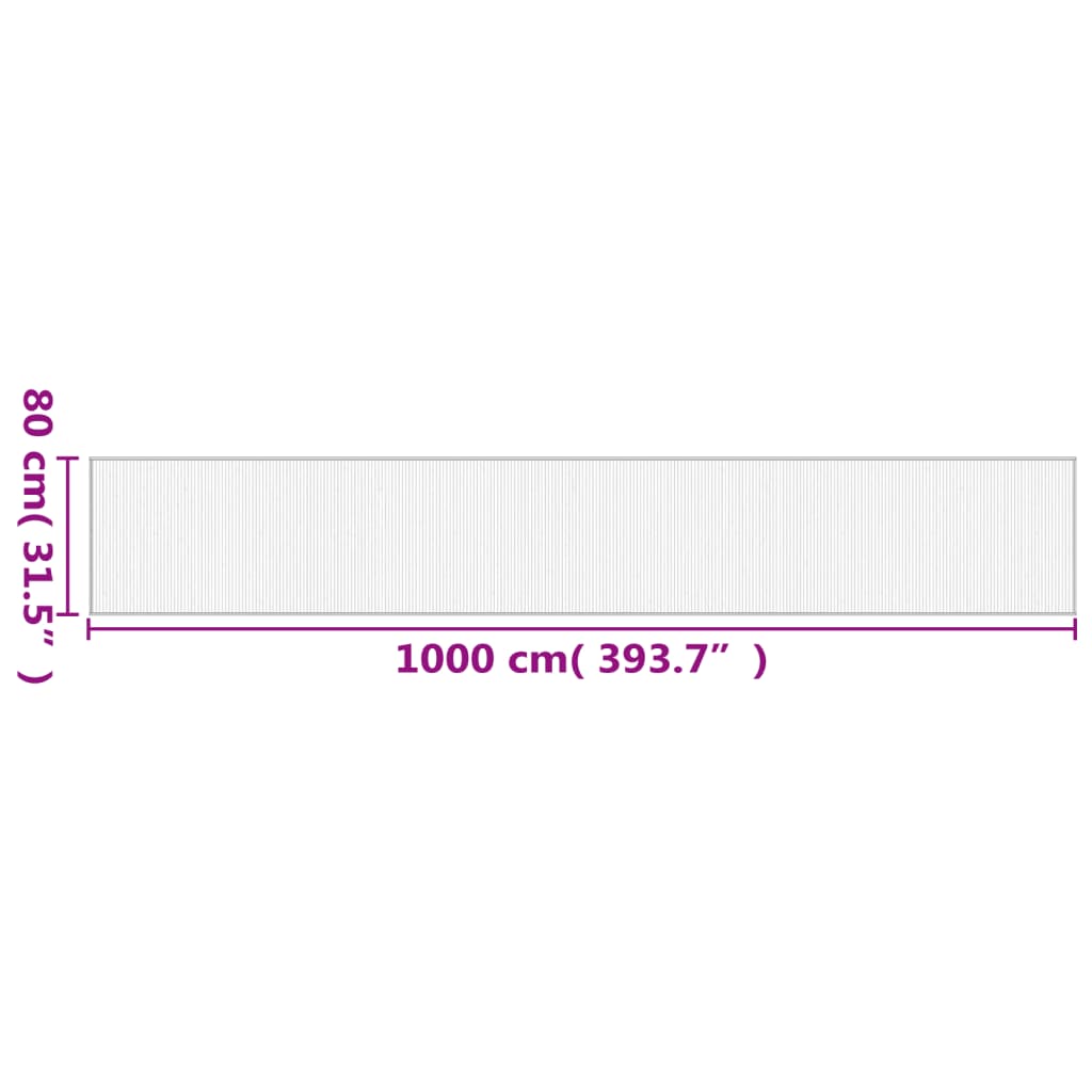vidaXL Χαλί Ορθογώνιο Ανοιχτό Φυσικό 80 x 1000 εκ. Μπαμπού