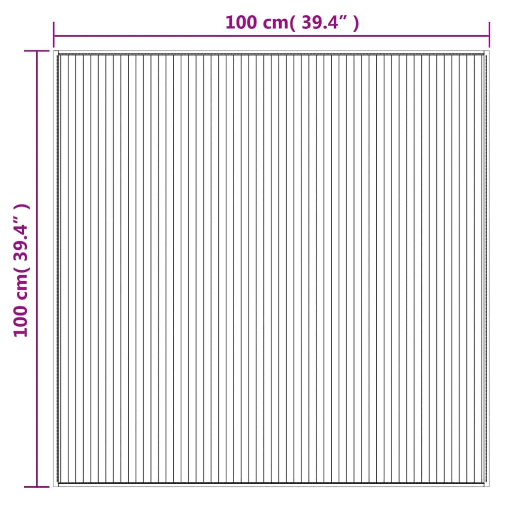 vidaXL Χαλί Τετράγωνο Σκούρο Καφέ 100 x 100 εκ. Μπαμπού