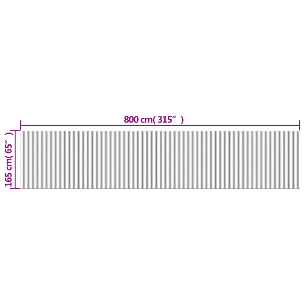 vidaXL Διαχωριστικό Δωματίου Γκρι 165 x 800 εκ. από Μπαμπού