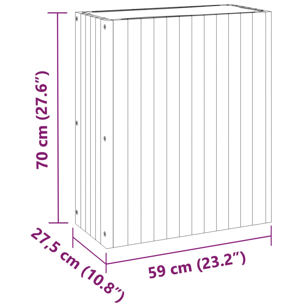 vidaXL Ζαρντινιέρα Κήπου 59 x 27,5 x 70 εκ. από Μασίφ Ξύλο Ακακίας
