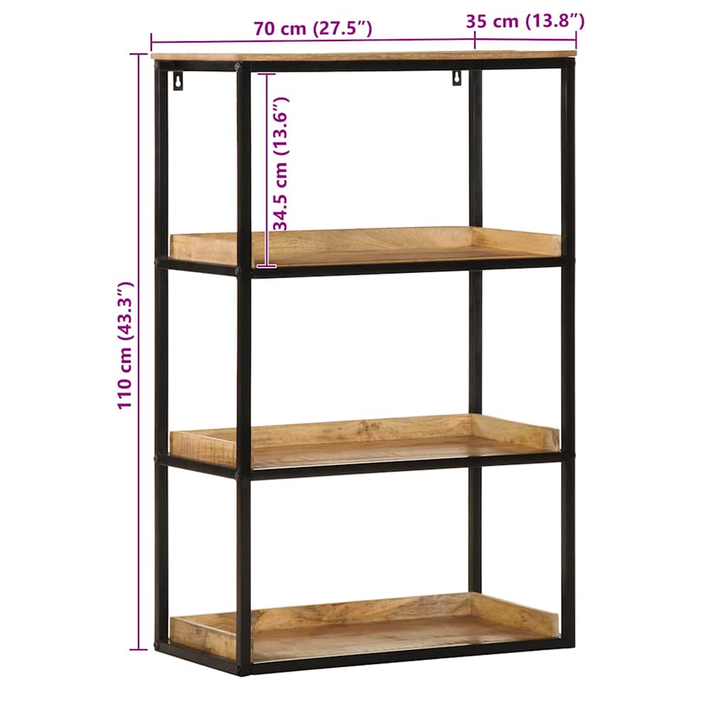 vidaXL Βιβλιοθήκη Καφέ 70 x 35 x 110 εκ. Μασίφ ξύλο μάνγκο