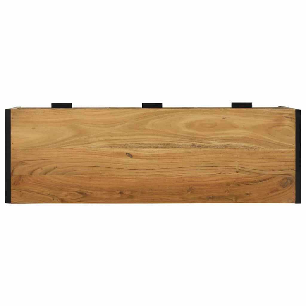 vidaXL Ντουλάπι TV με συρτάρι Καφέ 100 x 35 x 50 εκ Μασίφ ξύλο ακακίας