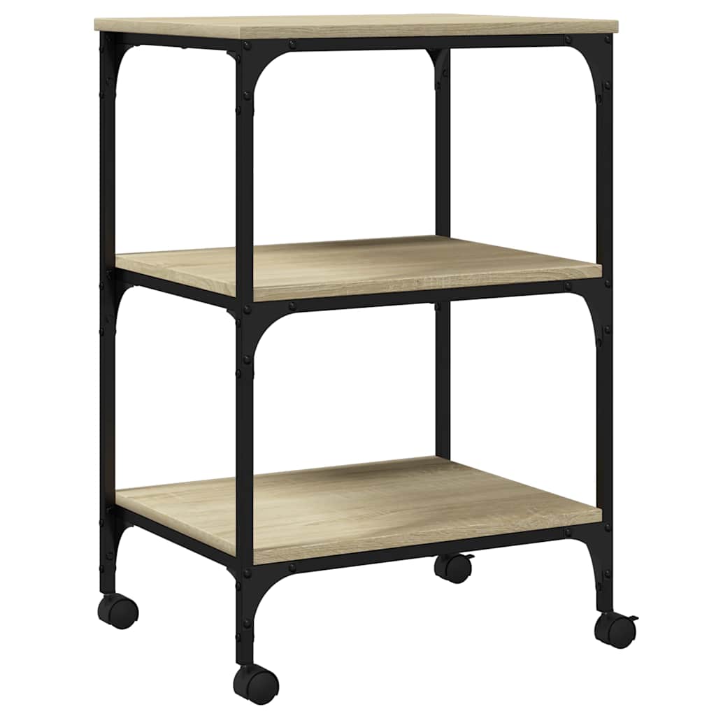 vidaXL Βάση Εκτυπωτή 3 Επιπέδων Sonoma Δρυς 50x41x75 εκ Επεξ. Ξύλο