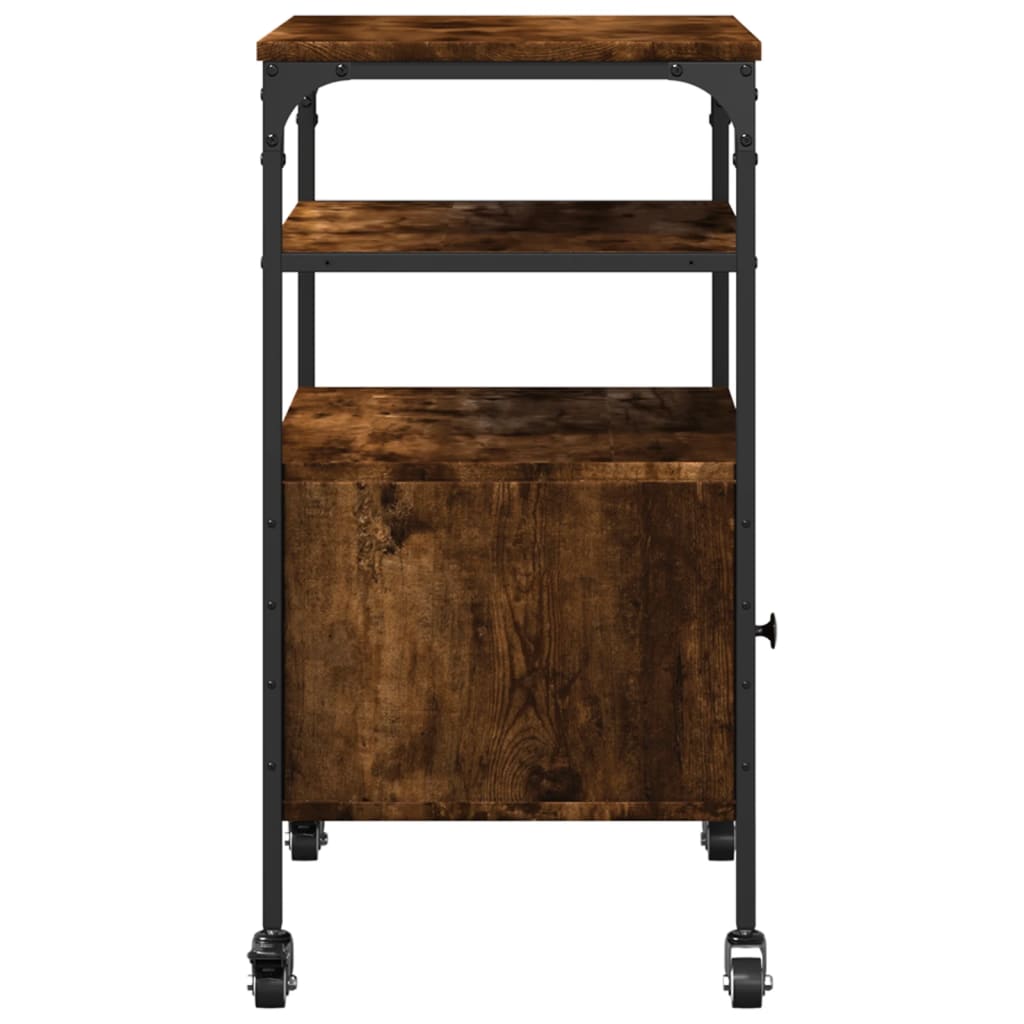 vidaXL Βάση Εκτυπωτή 3 Επιπέδων Καπνιστή Δρυς 50x40x76 εκ Επεξ. Ξύλο