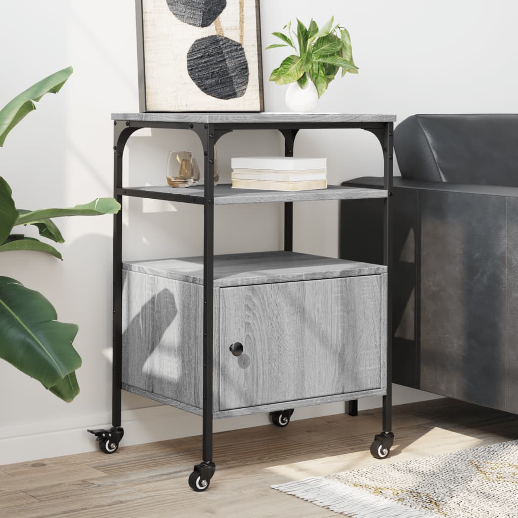 vidaXL Βάση Εκτυπωτή 3 Επιπέδων Γκρι Sonoma 50x40x76 εκ Επεξ. Ξύλο