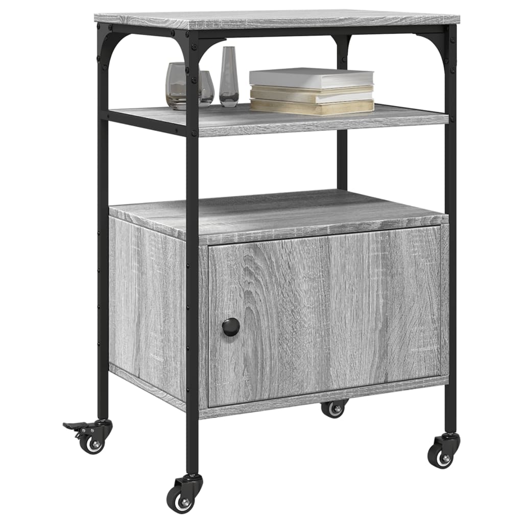 vidaXL Βάση Εκτυπωτή 3 Επιπέδων Γκρι Sonoma 50x40x76 εκ Επεξ. Ξύλο