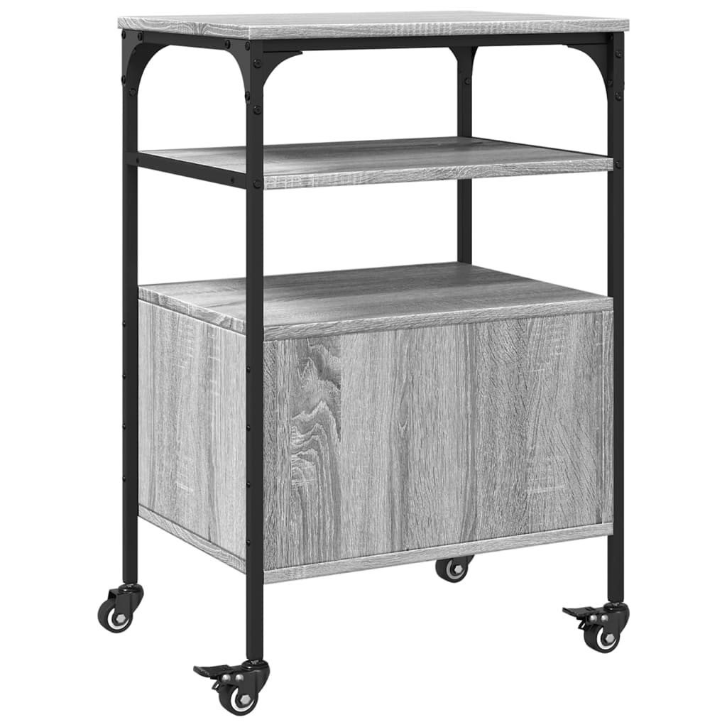 vidaXL Βάση Εκτυπωτή 3 Επιπέδων Γκρι Sonoma 50x40x76 εκ Επεξ. Ξύλο