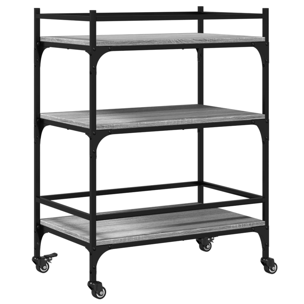 vidaXL Τρόλεϊ Κουζίνας Sonoma Γκρι 65x40x86,5 εκ. Επεξεργασμένο Ξύλο