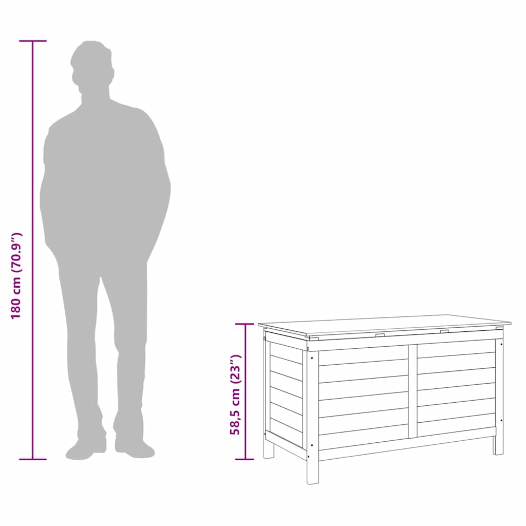 vidaXL Μπαούλο Αποθήκευσης Κήπου 99x49,5x58,5 εκ. Μασίφ Ξύλο Ελάτης